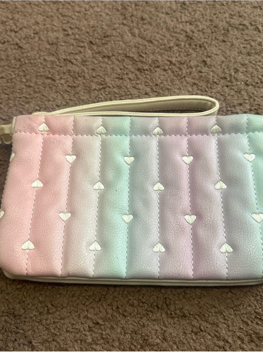 Luv Betsey by Betsey Johnson Pastel Gradient Heart Quilted Wristlet